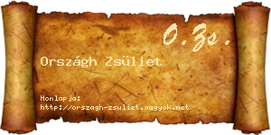 Országh Zsüliet névjegykártya
